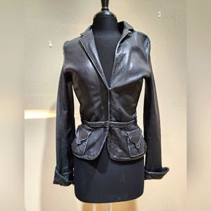 Blur Italy Black Leather Jacket 44 US 4